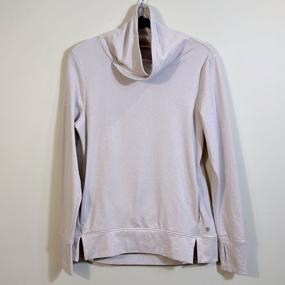 Apana Light Pink Cowl Neck Pullover Yoga Soft Sweater Thumbhole Women Medium